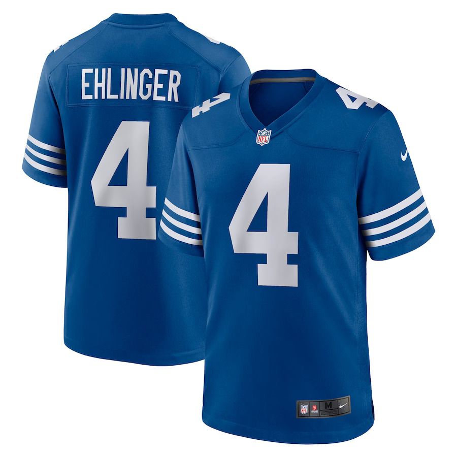 Men Indianapolis Colts #4 Sam Ehlinger Nike Blue Game Player NFL Jersey